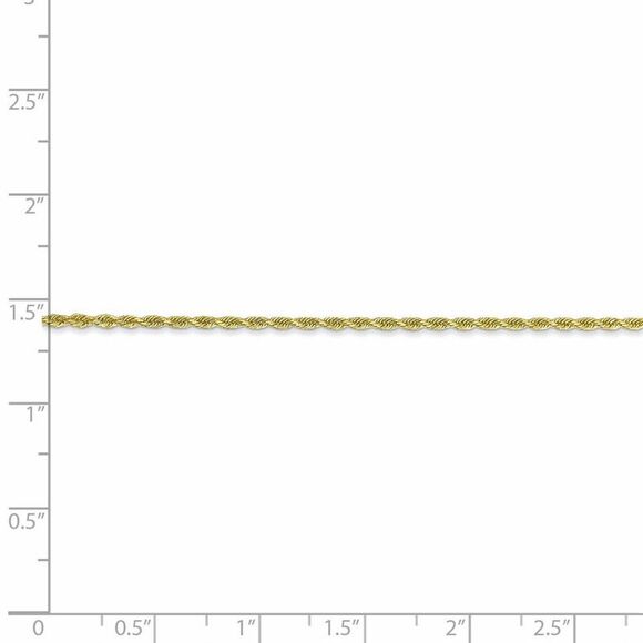 1.75mm 10k Yellow Gold Diamond Cut Solid Rope Chain Necklace, 24 Inch - Picture 5 of 8